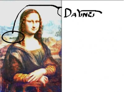 Potpis Da Vinčija na slici Mona Lize