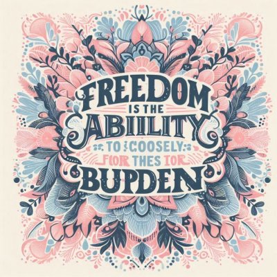 Sloboda je mogućnost da sami izaberemo teret koji ćemo nositi