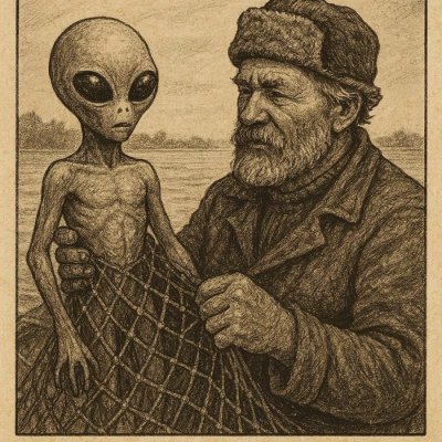 Ribar iz ruskog sela upecao aliena (izvađeno iz ruskog časopisa 
