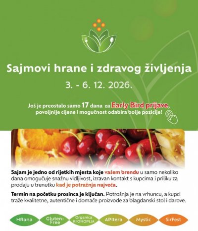 Još kratko - povoljniji uvjeti za izlagače do 4. 7. 2026.
